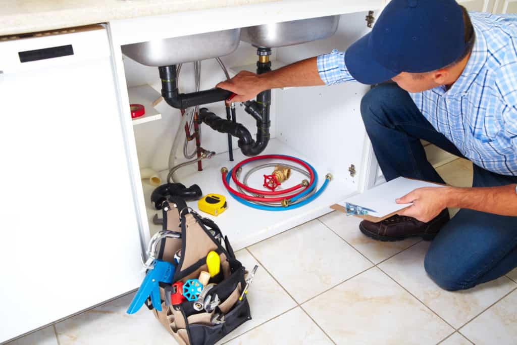 Licensed plumber at work